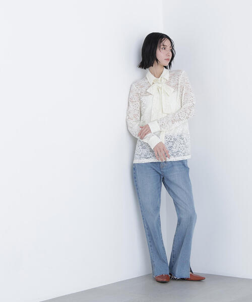 N.(N. Natural Beauty Basic)(エヌエヌナチュラルビューティーベーシック)の「レースボウタイブラウス(シャツ/ブラウス・レディース・オフホワイト/ブラック・フリ-)」の17枚目の写真