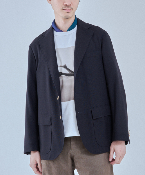 EDIFICE（エディフィス）の「ブレザー ジャケット（テーラードジャケット・メンズ・ネイビー/キャメル・38/40/42）」の2枚目の写真