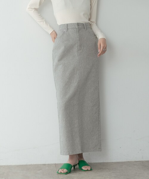 GALLEST(ギャレスト)の「グレイニーコットンタイトスカート(スカート・レディース・グレー/オフホワイト/ライトベージュ・36/40/38)」の6枚目の写真