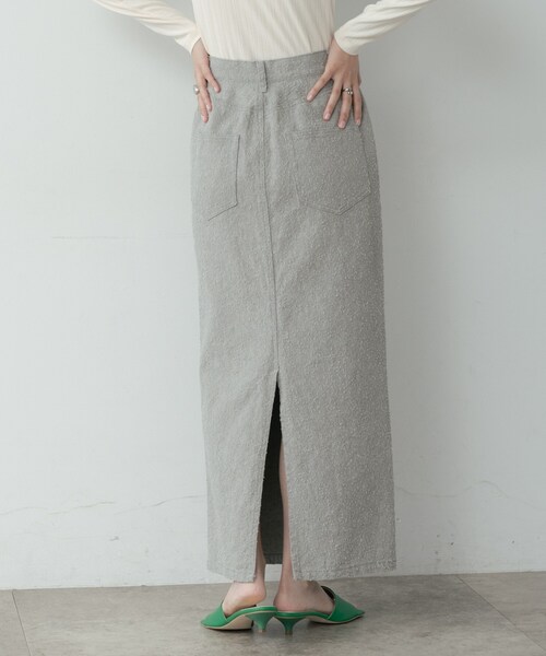 GALLEST(ギャレスト)の「グレイニーコットンタイトスカート(スカート・レディース・グレー/オフホワイト/ライトベージュ・36/40/38)」の7枚目の写真