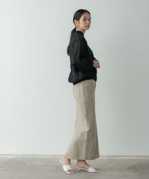 GALLEST(ギャレスト)の「グレイニーコットンタイトスカート(スカート・レディース・グレー/オフホワイト/ライトベージュ・36/40/38)」の14枚目の写真