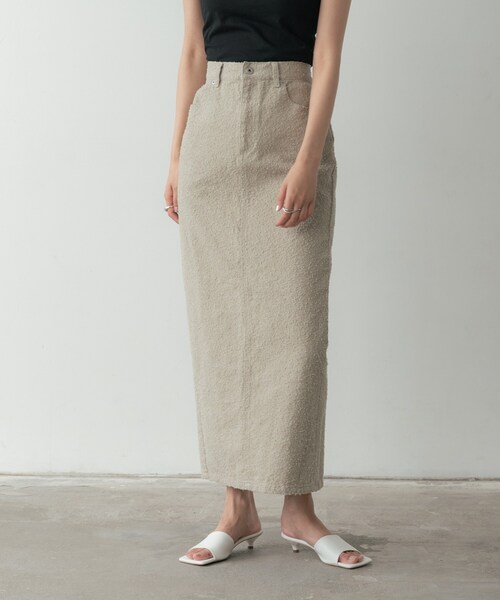 GALLEST(ギャレスト)の「グレイニーコットンタイトスカート(スカート・レディース・グレー/オフホワイト/ライトベージュ・36/40/38)」の16枚目の写真