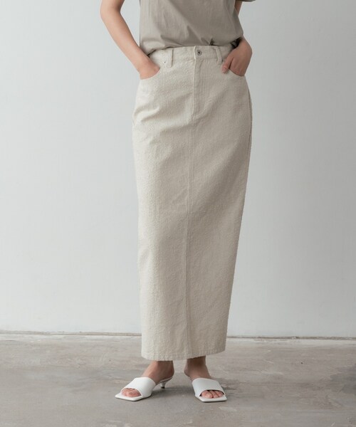 GALLEST(ギャレスト)の「グレイニーコットンタイトスカート(スカート・レディース・グレー/オフホワイト/ライトベージュ・36/40/38)」の20枚目の写真