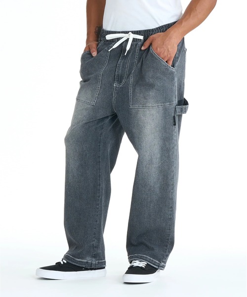 DC SHOES(ディーシーシューズ)の「DC SHOES メンズ 26 WIDE PAINTER PANT デニム ペインターパンツ 【2026年春夏モデル】/ウエストゴムドローコード付きボトムス(その他パンツ・メンズ・ライトブルー/ブラウン/ブラック系その他/グレー系その他2/インディゴブルー/ブルー系その他/ブラック・LARGE/X-LARGE/MEDIUM)」の1枚目の写真