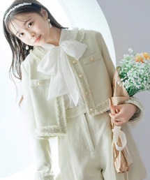 WILLSELECTION | 【セットアップ対応】ノーカラーフリンジツイードジャケット(ノーカラージャケット)