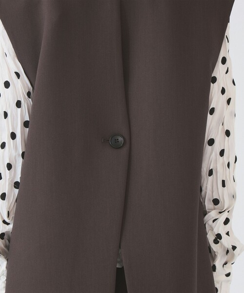 Ray BEAMS（レイビームス）の「2ボタン シングル ノースリーブ ジレ（ベスト・レディース・ブラック/ダークブラウン・0/1）」の19枚目の写真