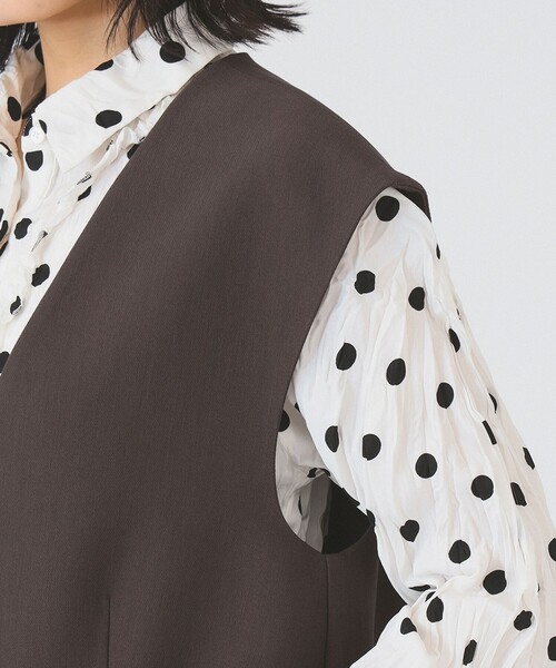 Ray BEAMS（レイビームス）の「2ボタン シングル ノースリーブ ジレ（ベスト・レディース・ブラック/ダークブラウン・0/1）」の16枚目の写真