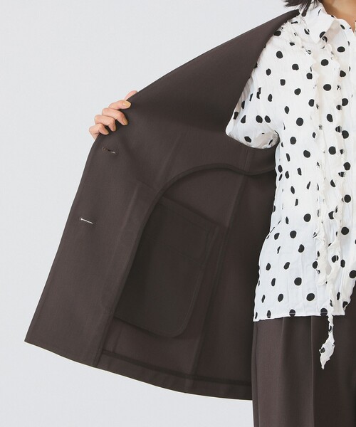 Ray BEAMS（レイビームス）の「2ボタン シングル ノースリーブ ジレ（ベスト・レディース・ブラック/ダークブラウン・0/1）」の13枚目の写真