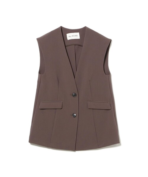 Ray BEAMS（レイビームス）の「2ボタン シングル ノースリーブ ジレ（ベスト・レディース・ブラック/ダークブラウン・0/1）」の4枚目の写真