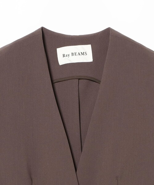 Ray BEAMS（レイビームス）の「2ボタン シングル ノースリーブ ジレ（ベスト・レディース・ブラック/ダークブラウン・0/1）」の5枚目の写真