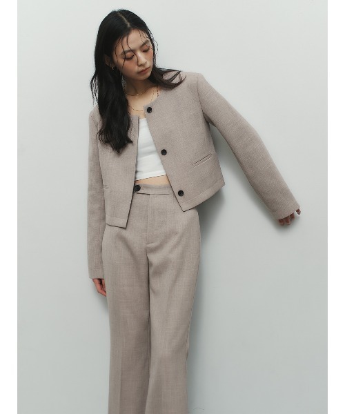 anuans（アニュアンス）の「セミフレアパンツ（スラックス・レディース・ダークネイビー/アイボリー/ベージュ・MEDIUM/SMALL）」の9枚目の写真