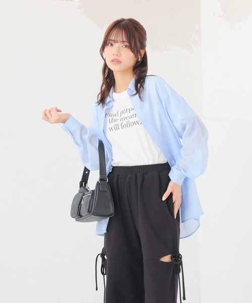 Honeys（ハニーズ）の「Ｔシャツ付シアーシャツ（シャツ/ブラウス・レディース・グレー/ブルー/ピンク系その他/ブラック/グリーン系その他/ラベンダー/ホワイト系その他・L/LL/M/S）」の13枚目の写真