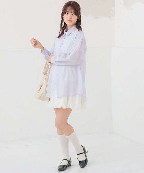 Honeys（ハニーズ）の「Ｔシャツ付シアーシャツ（シャツ/ブラウス・レディース・グレー/ブルー/ピンク系その他/ブラック/グリーン系その他/ラベンダー/ホワイト系その他・L/LL/M/S）」の14枚目の写真