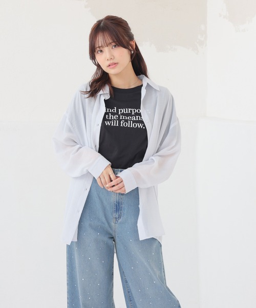 Honeys（ハニーズ）の「Ｔシャツ付シアーシャツ（シャツ/ブラウス・レディース・グレー/ブルー/ピンク系その他/ブラック/グリーン系その他/ラベンダー/ホワイト系その他・L/LL/M/S）」の18枚目の写真
