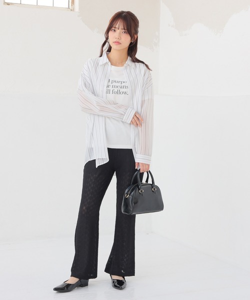 Honeys（ハニーズ）の「Ｔシャツ付シアーシャツ（シャツ/ブラウス・レディース・グレー/ブルー/ピンク系その他/ブラック/グリーン系その他/ラベンダー/ホワイト系その他・L/LL/M/S）」の20枚目の写真