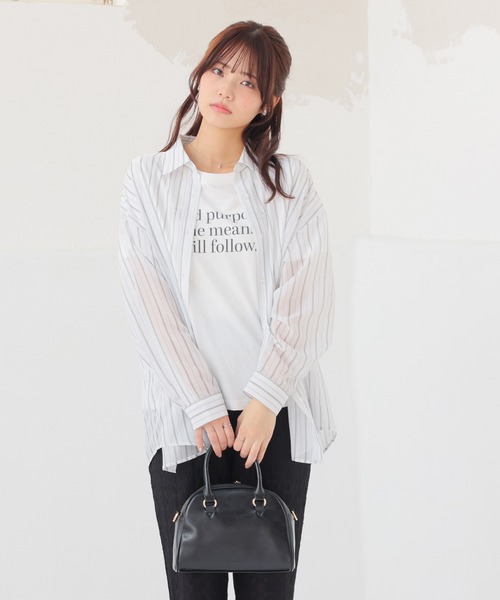 Honeys（ハニーズ）の「Ｔシャツ付シアーシャツ（シャツ/ブラウス・レディース・グレー/ブルー/ピンク系その他/ブラック/グリーン系その他/ラベンダー/ホワイト系その他・L/LL/M/S）」の21枚目の写真