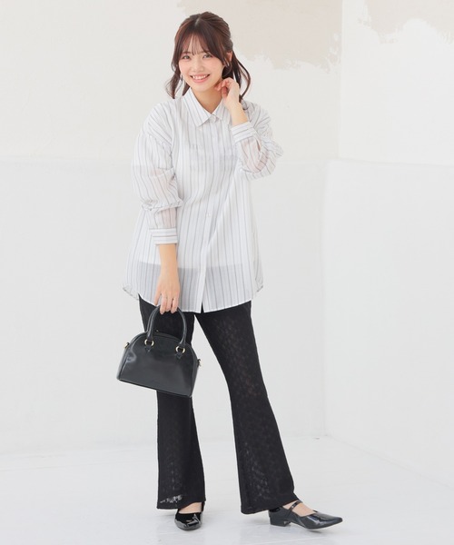 Honeys（ハニーズ）の「Ｔシャツ付シアーシャツ（シャツ/ブラウス・レディース・グレー/ブルー/ピンク系その他/ブラック/グリーン系その他/ラベンダー/ホワイト系その他・L/LL/M/S）」の22枚目の写真