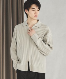 ASTRONOMY（アストロノミー）の「抗ピリング リブ編みジップニットポロカーディガン（カーディガン/ボレロ）」