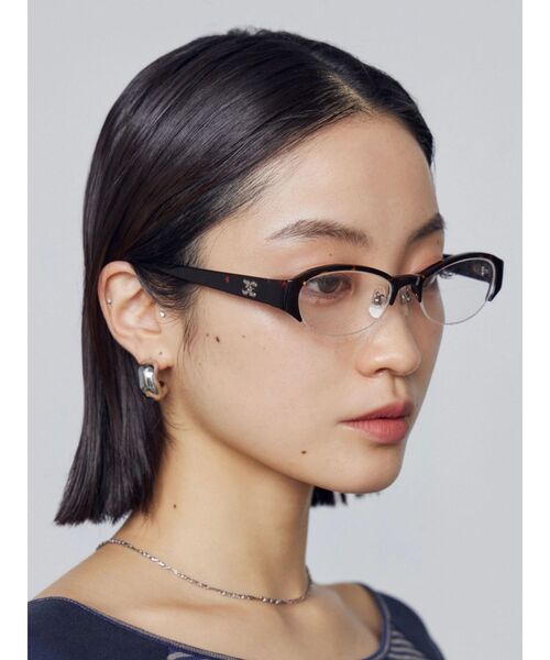 EMODA（エモダ）の「ハーフリムクリアグラス（メガネ・レディース・ブラウン・FREE）」の7枚目の写真