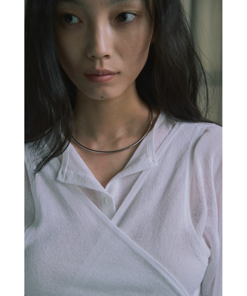 kiehtova（キエトヴァ）の「【kiehtova】LAYERED SHEER CROSS CARDIGAN/レイヤードシアークロスカーディガン（カーディガン/ボレロ・レディース・ホワイト/ブラック/ブラウン・FREE）」の7枚目の写真