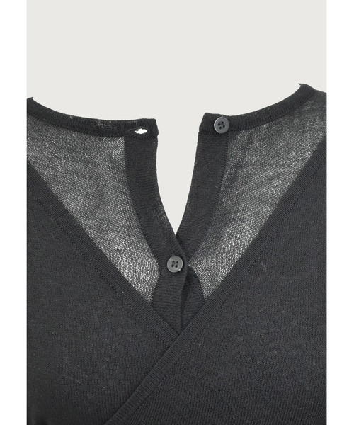 kiehtova（キエトヴァ）の「【kiehtova】LAYERED SHEER CROSS CARDIGAN/レイヤードシアークロスカーディガン（カーディガン/ボレロ・レディース・ホワイト/ブラック/ブラウン・FREE）」の12枚目の写真