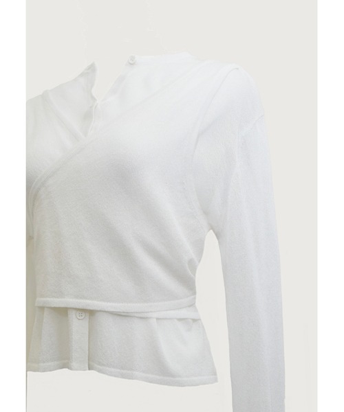 kiehtova（キエトヴァ）の「【kiehtova】LAYERED SHEER CROSS CARDIGAN/レイヤードシアークロスカーディガン（カーディガン/ボレロ・レディース・ホワイト/ブラック/ブラウン・FREE）」の15枚目の写真