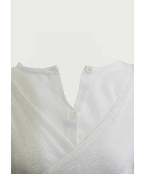 kiehtova（キエトヴァ）の「【kiehtova】LAYERED SHEER CROSS CARDIGAN/レイヤードシアークロスカーディガン（カーディガン/ボレロ・レディース・ホワイト/ブラック/ブラウン・FREE）」の18枚目の写真