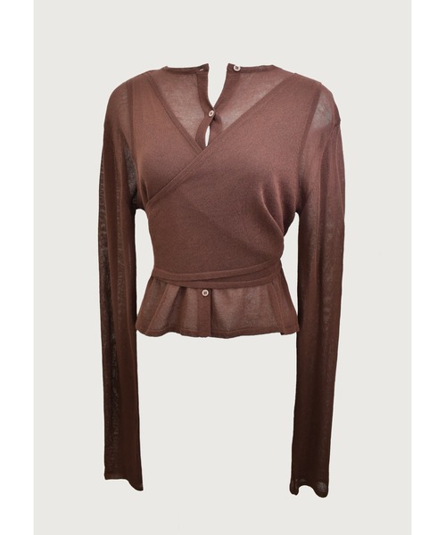 kiehtova（キエトヴァ）の「【kiehtova】LAYERED SHEER CROSS CARDIGAN/レイヤードシアークロスカーディガン（カーディガン/ボレロ・レディース・ホワイト/ブラック/ブラウン・FREE）」の19枚目の写真