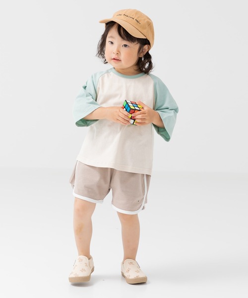 chil2（チルツー）の「綿100％ パイピングショートパンツ（その他パンツ・キッズ・ブラック/ベージュ/ミント/ブラウン/ラベンダー/チャコールグレー/スモークピンク/サックスブルー・140cm/130cm/120cm/110cm/100cm/90㎝/80ｃｍ/150cm）」の11枚目の写真