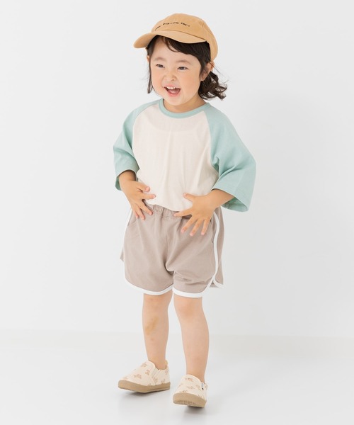 chil2（チルツー）の「綿100％ パイピングショートパンツ（その他パンツ・キッズ・ブラック/ベージュ/ミント/ブラウン/ラベンダー/チャコールグレー/スモークピンク/サックスブルー・140cm/130cm/120cm/110cm/100cm/90㎝/80ｃｍ/150cm）」の12枚目の写真