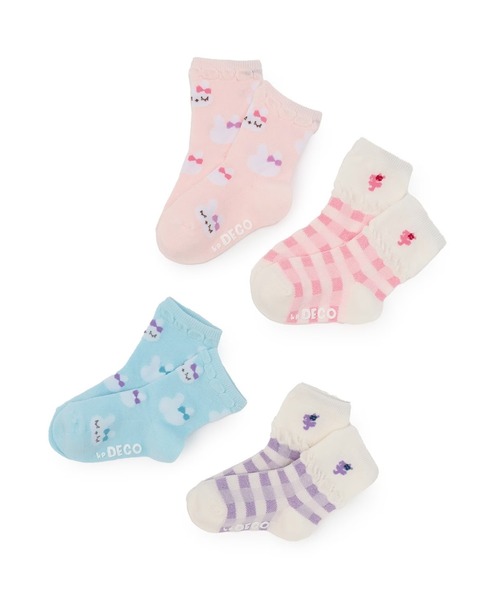 KP DECO（ケーピーデコ）の「mimiちゃん クルーソックス 【2足組】（ソックス/靴下・キッズ・サックスブルー/ピンク・14cm/16cm/18cm/20cm/22cm）」の7枚目の写真