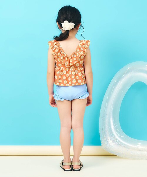 apres les cours（アプレレクール）の「【WEB限定/UVカット】フリルペプラムセパレート水着（水着・キッズ・ブルー/ピンク/ブラック/ミント/オレンジ/イエロー・80/90/100/110/120/130/140）」の22枚目の写真