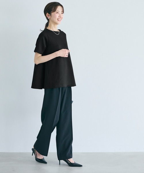 coca(coca)(コカ)の「ソフトスウェット フレアトップス(Tシャツ/カットソー・レディース・グレイッシュベージュ/ブラック・M/L/S)」の13枚目の写真