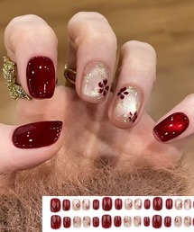 shoppinggo（ショッピングゴー）の「ネイルチップ はな ショート きらきら つけ爪 ネイルアート アートチップ デコチップ（ネイルシール/ネイルチップ）」