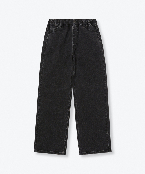 MUSINSA STANDARD KIDS（ムシンサスタンダードキッズ）の「ストレートバンディングデニムパンツ [ウォッシュドブラック]（デニムパンツ・レディース・その他・100/110/130/140/150/160/120）」の3枚目の写真