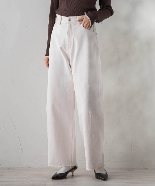 Droite lautreamont（ドロワットロートレアモン）の「カーブデニムパンツ≪洗濯機で洗える≫（デニムパンツ・レディース・ピンク/ブルー・S/M）」の2枚目の写真