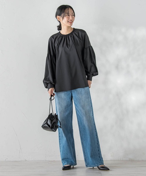 Droite lautreamont（ドロワットロートレアモン）の「カーブデニムパンツ≪洗濯機で洗える≫（デニムパンツ・レディース・ピンク/ブルー・S/M）」の14枚目の写真