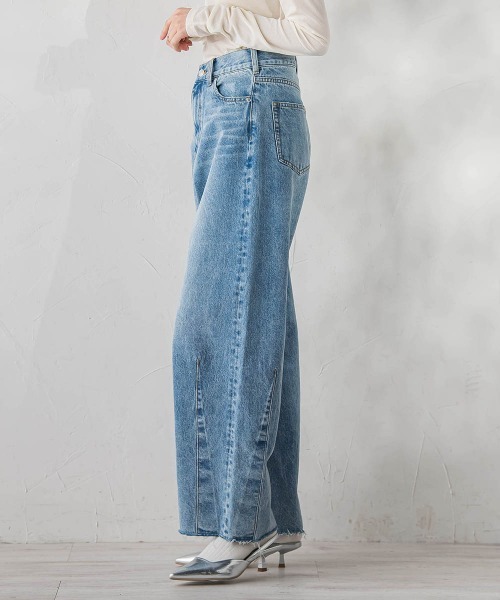 Droite lautreamont（ドロワットロートレアモン）の「カーブデニムパンツ≪洗濯機で洗える≫（デニムパンツ・レディース・ピンク/ブルー・S/M）」の5枚目の写真