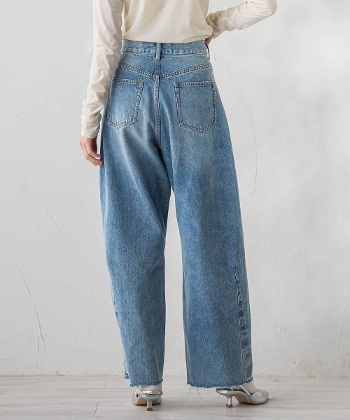 Droite lautreamont（ドロワットロートレアモン）の「カーブデニムパンツ≪洗濯機で洗える≫（デニムパンツ・レディース・ピンク/ブルー・S/M）」の6枚目の写真