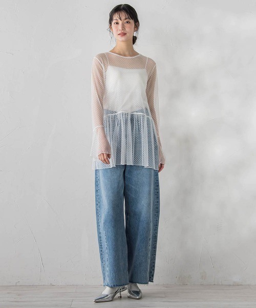 Droite lautreamont（ドロワットロートレアモン）の「カーブデニムパンツ≪洗濯機で洗える≫（デニムパンツ・レディース・ピンク/ブルー・S/M）」の12枚目の写真