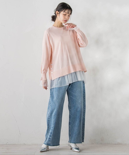 Droite lautreamont（ドロワットロートレアモン）の「カーブデニムパンツ≪洗濯機で洗える≫（デニムパンツ・レディース・ピンク/ブルー・S/M）」の13枚目の写真