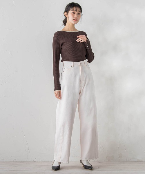 Droite lautreamont（ドロワットロートレアモン）の「カーブデニムパンツ≪洗濯機で洗える≫（デニムパンツ・レディース・ピンク/ブルー・S/M）」の20枚目の写真