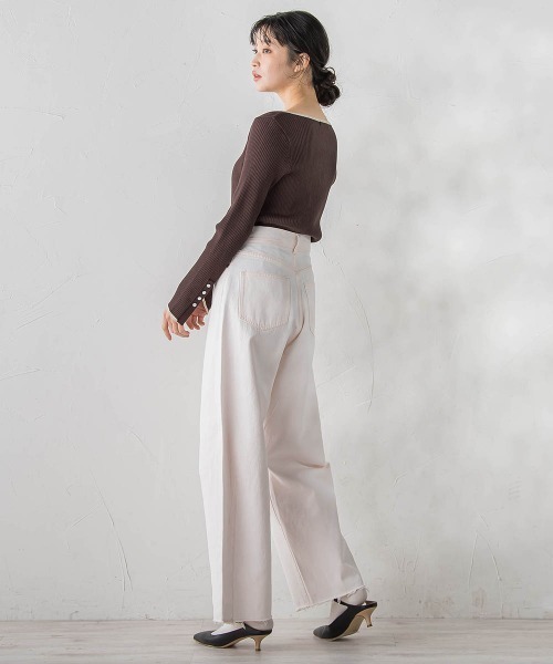 Droite lautreamont（ドロワットロートレアモン）の「カーブデニムパンツ≪洗濯機で洗える≫（デニムパンツ・レディース・ピンク/ブルー・S/M）」の21枚目の写真