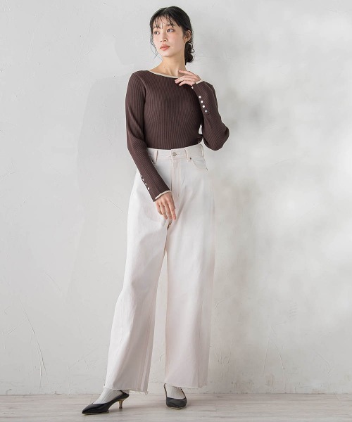 Droite lautreamont（ドロワットロートレアモン）の「カーブデニムパンツ≪洗濯機で洗える≫（デニムパンツ・レディース・ピンク/ブルー・S/M）」の22枚目の写真