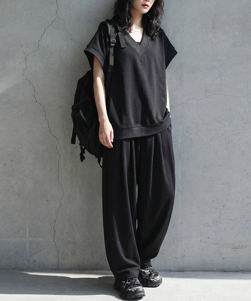 antiqua(アンティカ)の「コーデセット ベスト タンク パンツ(ベスト・レディース・チャコールグレー/ナチュラル/ブラック/ブラウン系その他・MEDIUM/LARGE)」の13枚目の写真