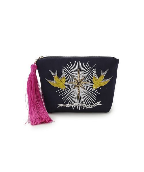 LILY BROWN(リリーブラウン)の「【LILY BROWN×KEITA MARUYAMA】刺繍タッセルポーチ(ポーチ・レディース・ネイビー/グリーン/ピンク・F)」の1枚目の写真