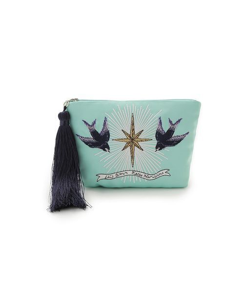 LILY BROWN(リリーブラウン)の「【LILY BROWN×KEITA MARUYAMA】刺繍タッセルポーチ(ポーチ・レディース・ネイビー/グリーン/ピンク・F)」の2枚目の写真