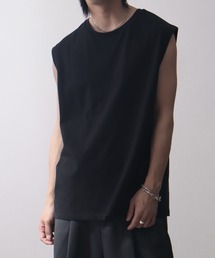 【welise/ウェライズ】シルケットライクスムースコットン ノースリーブTシャツ/接触冷感 UVカット