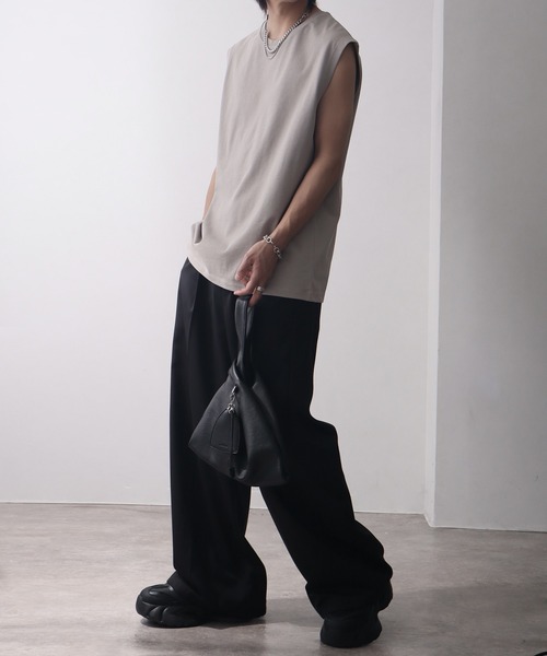welise（ウェライズ）の「【welise/ウェライズ】シルケットライクスムースコットン ノースリーブTシャツ/接触冷感 UVカット（Tシャツ/カットソー・メンズ・ブラック系その他/ブラック/ライトグレー/ホワイト/ダークブルー・M/S/L）」の10枚目の写真