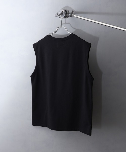 welise（ウェライズ）の「【welise/ウェライズ】シルケットライクスムースコットン ノースリーブTシャツ/接触冷感 UVカット（Tシャツ/カットソー・メンズ・ブラック系その他/ブラック/ライトグレー/ホワイト/ダークブルー・M/S/L）」の11枚目の写真